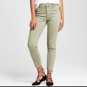 Mossimo Supply Co Distressed Skinny Crop High Rise Jeggings Jeans Sz 12 Women's